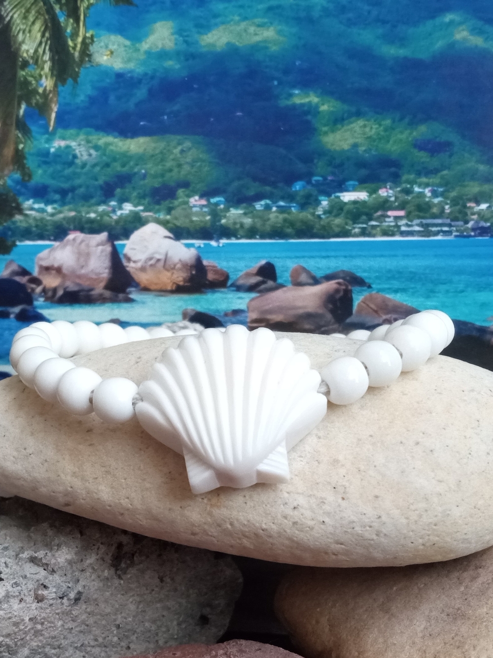 Beach Bum ~ Hand Carved Bone Ankle Bracelet ~ Artisan